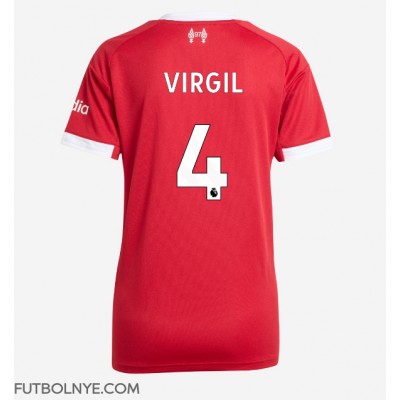 Camiseta Liverpool Virgil van Dijk #4 Primera Equipación para mujer 2025-26 manga corta Camiseta Liverpool Virgil van Dijk #4 Primera Equipación para mujer 2025-26 manga corta